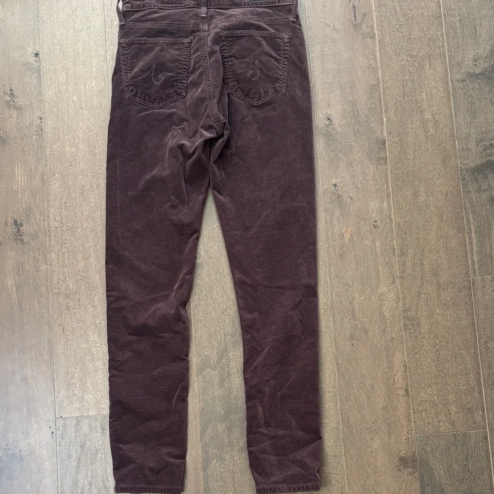 AG Anthropologie High Rise Stevie Ankle Corduroy Pants Plum 25R